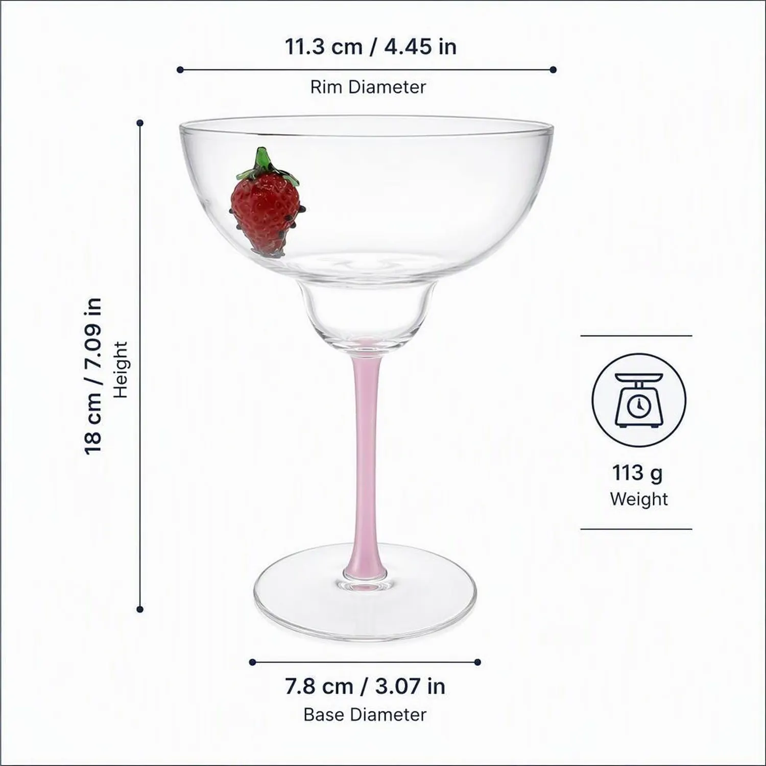 ZowieWare Glass Strawberry Knot Juice Cup