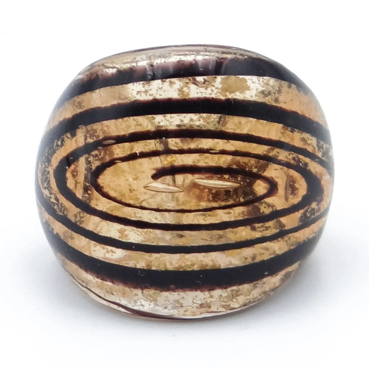 ZowieWare Gold Foil Black Swirl Pattern Liuli Ring-1