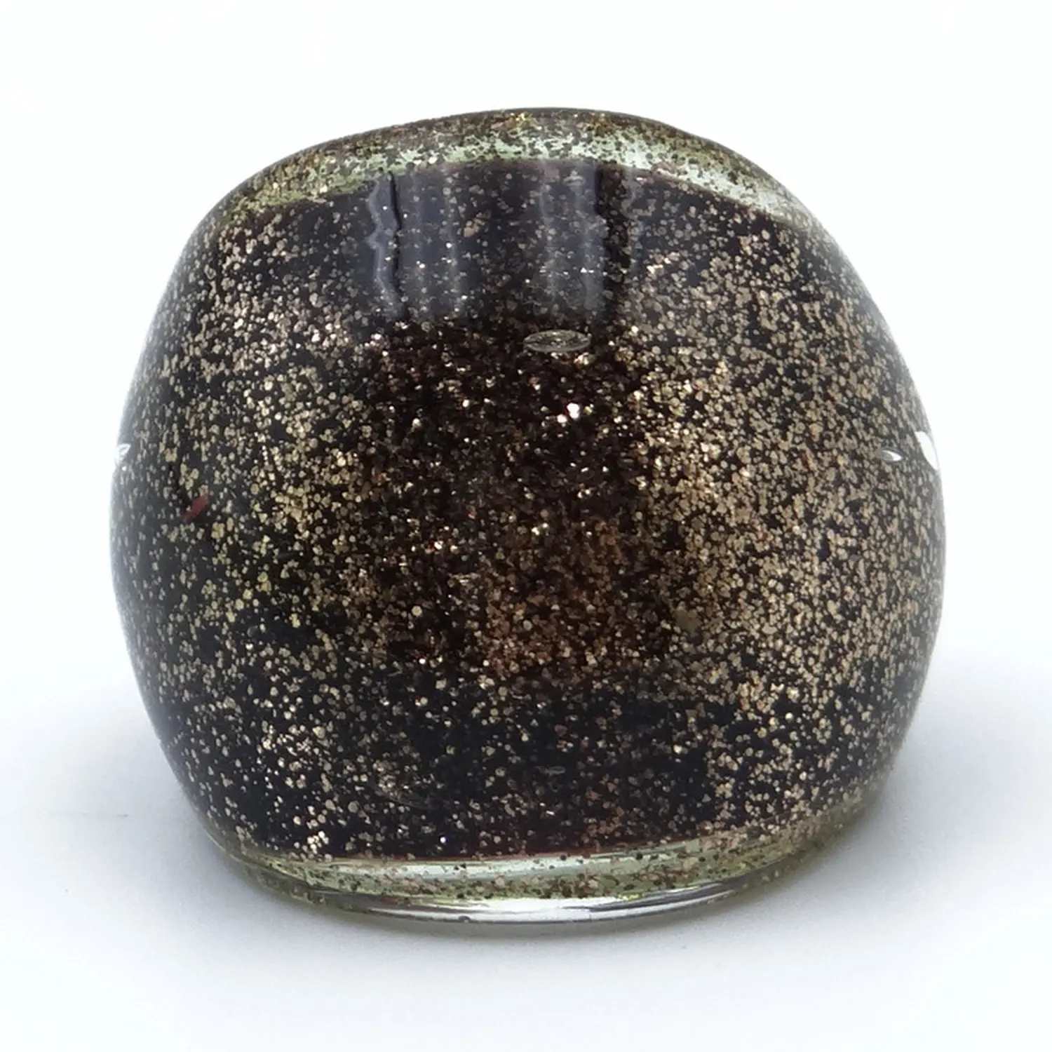 ZowieWare Gold Powder Fine Shimmer Black & Gold Liuli Ring-1