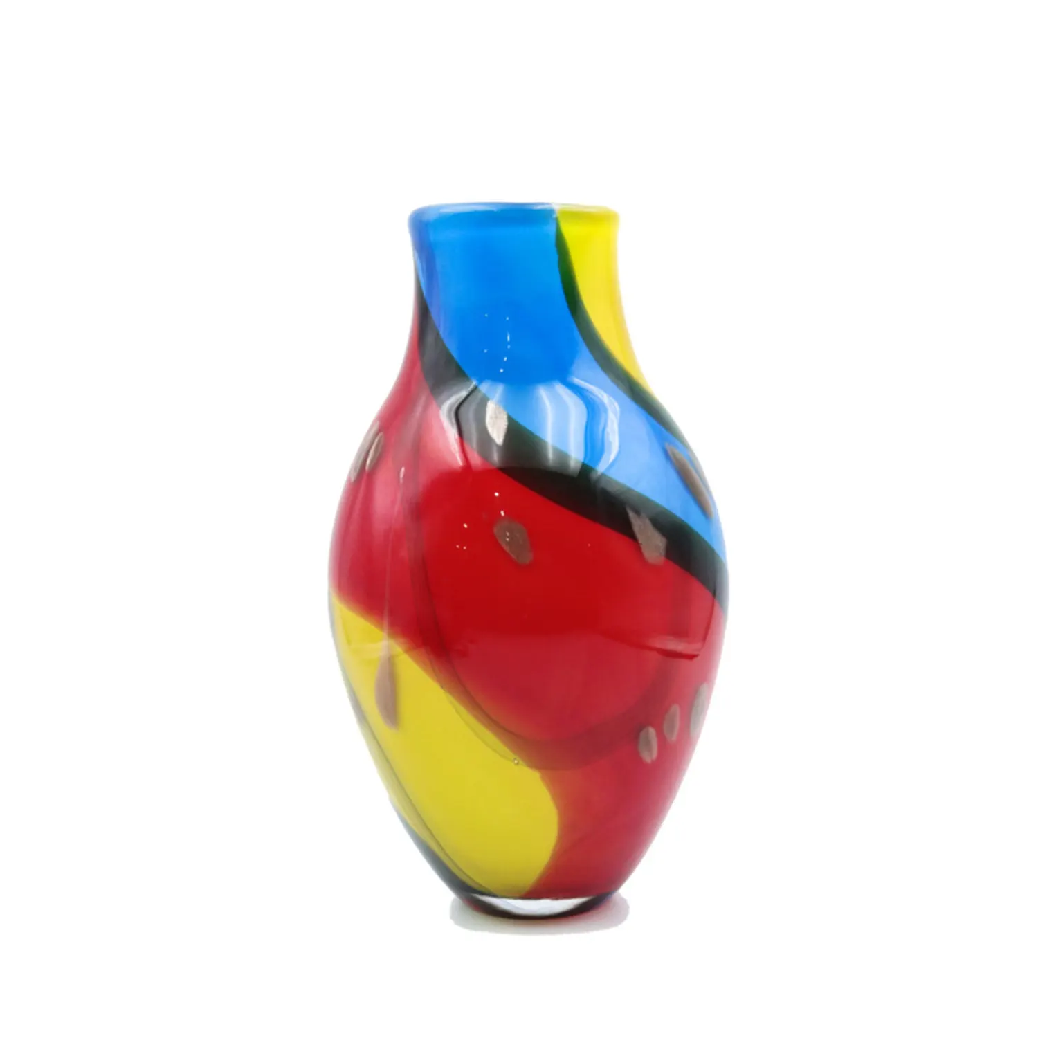 ZowieWare Handmade Liuli Bulbous Yellow Vase-1