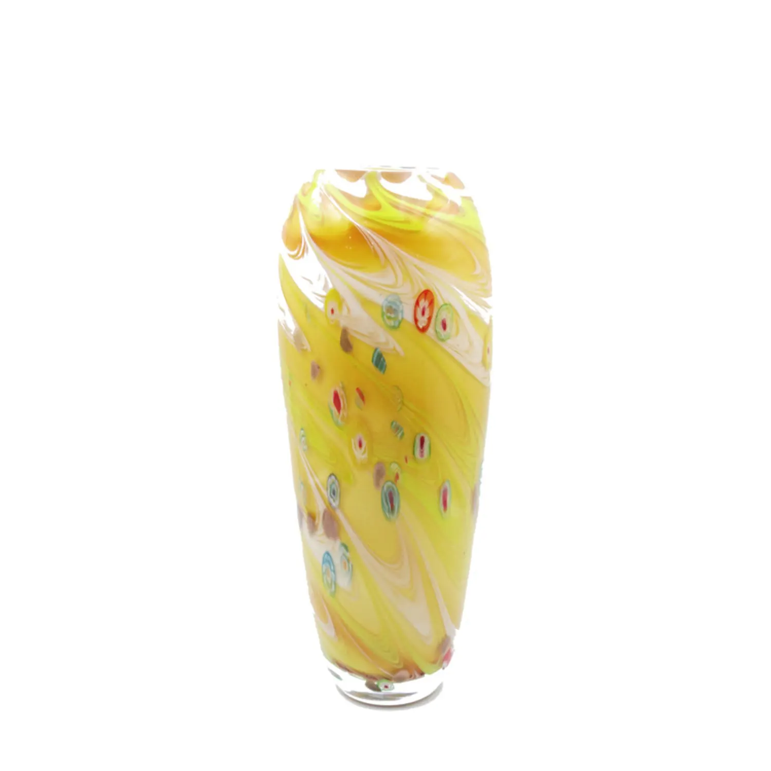ZowieWare Handmade Liuli Imperial Yellow Vintage Vase-1