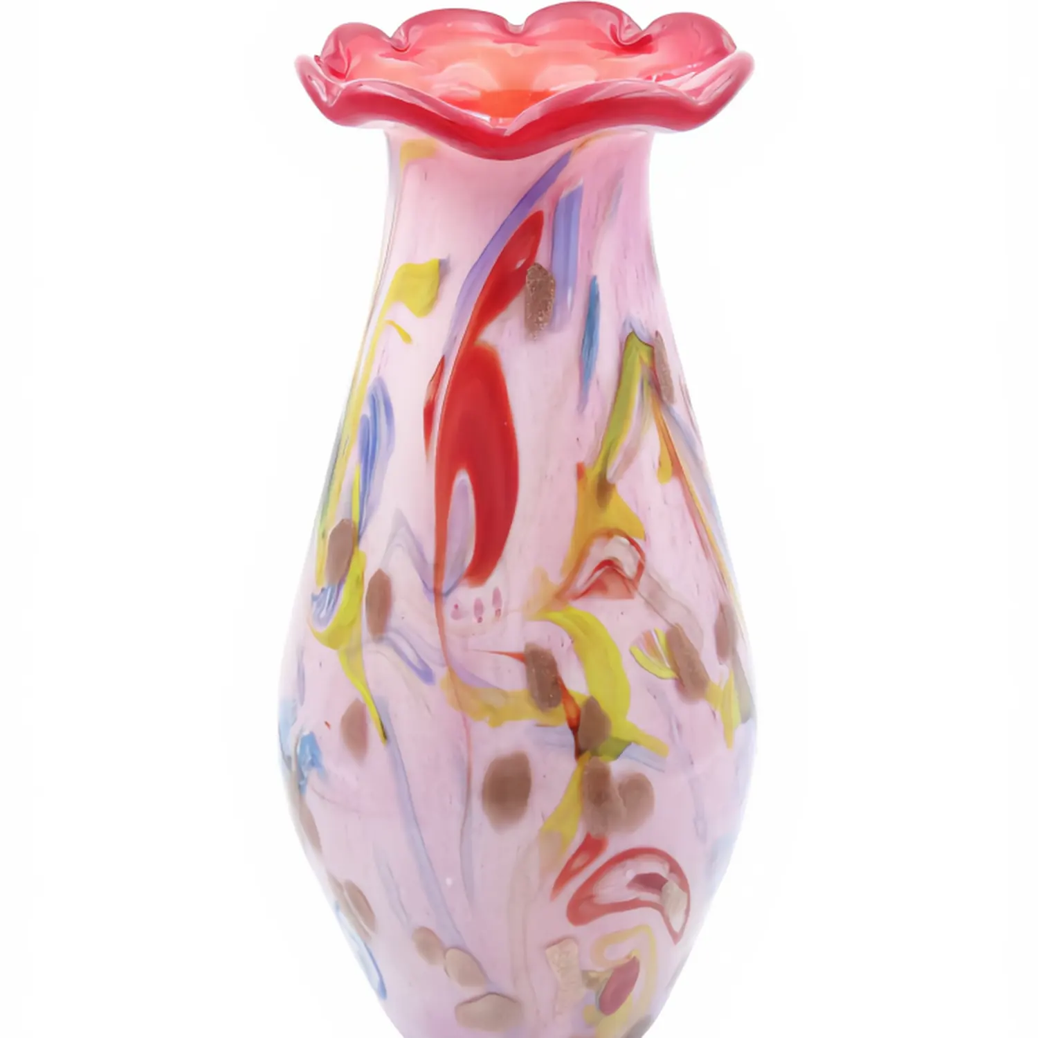 ZowieWare Handmade Liuli Pink Morning Glory Vase-1