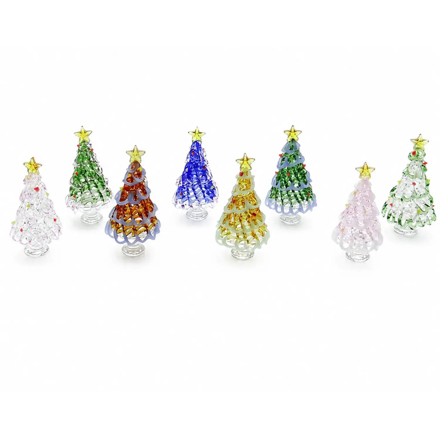ZowieWare Handmade Liuli Starry Christmas Tree (8 pcs) Ornament-1