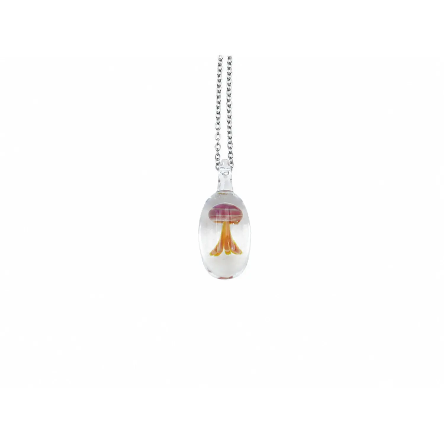 ZowieWare Orange Jellyfish Liuli Necklace-1