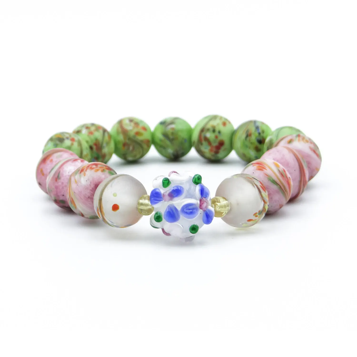 ZowieWare Traditional Antique Liuli Phoenix Tail Upright Flower Bracelet-1