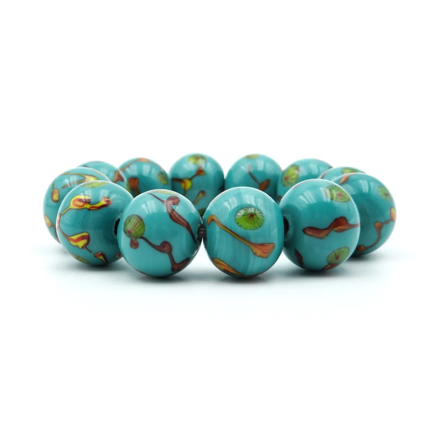 ZowieWare Traditional Liuli Peacock Blue Phoenix Eye Bracelet-1